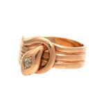 Antique Victorian Snake Ring with Diamond Accent in 10 Karat Gold - Image 5