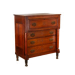 Antique 4 Drawer Dresser with Pencil Inlay and Column Accents - Image 2