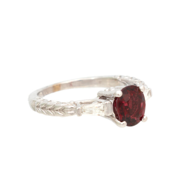 Garnet and Diamond Ring in 14 Karat Gold - Image 3