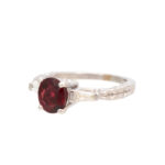 Garnet and Diamond Ring in 14 Karat Gold - Image 5