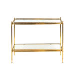 Vintage Brass and Glass Two Tier Bar Table