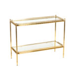 Vintage Brass and Glass Two Tier Bar Table - Image 2