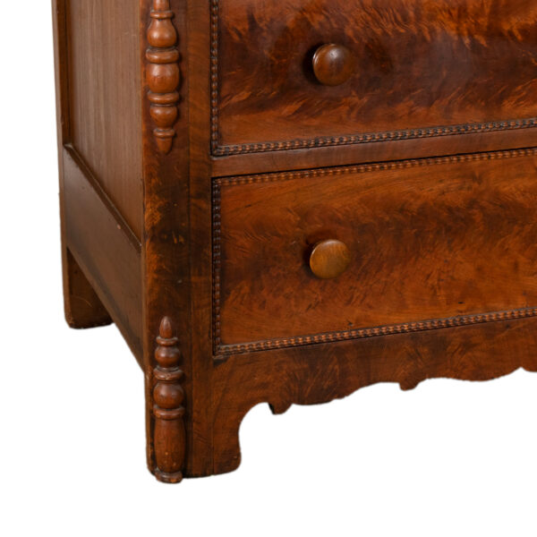 Antique Victorian Walnut Three Drawer Chest with Mirror - Image 7