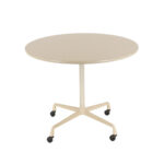 HERMAN MILLER Pedestal Table on Wheels in White