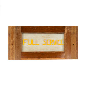 Vintage “Full Service” Transom Wood Framed Window Sign