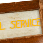 Vintage “Full Service” Transom Wood Framed Window Sign - Image 3