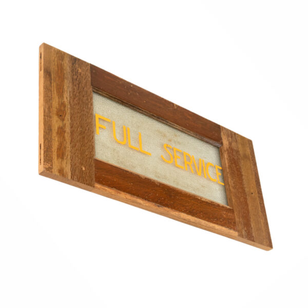Vintage “Full Service” Transom Wood Framed Window Sign - Image 4