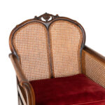 Antique Victorian Cane Back Parlor Chair in Red Velvet Upholstery - Image 3