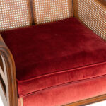 Antique Victorian Cane Back Parlor Chair in Red Velvet Upholstery - Image 4