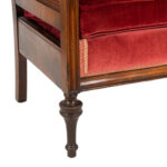 Antique Victorian Cane Back Parlor Chair in Red Velvet Upholstery - Image 5