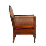 Antique Victorian Cane Back Parlor Chair in Red Velvet Upholstery - Image 6