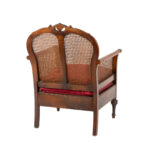 Antique Victorian Cane Back Parlor Chair in Red Velvet Upholstery - Image 7