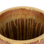 CAMPANIA Planter with Underplate in Orange and Brown Drip Glaze - Image 4