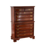 Vintage Cherry 6 Drawer Highboy Dresser - Image 2