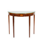 Mahogany Demilune Table with Medallion Inlay