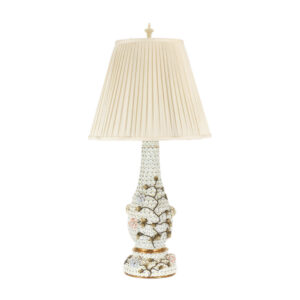 Vintage Meissen Style Floral Snowball Vase Lamp
