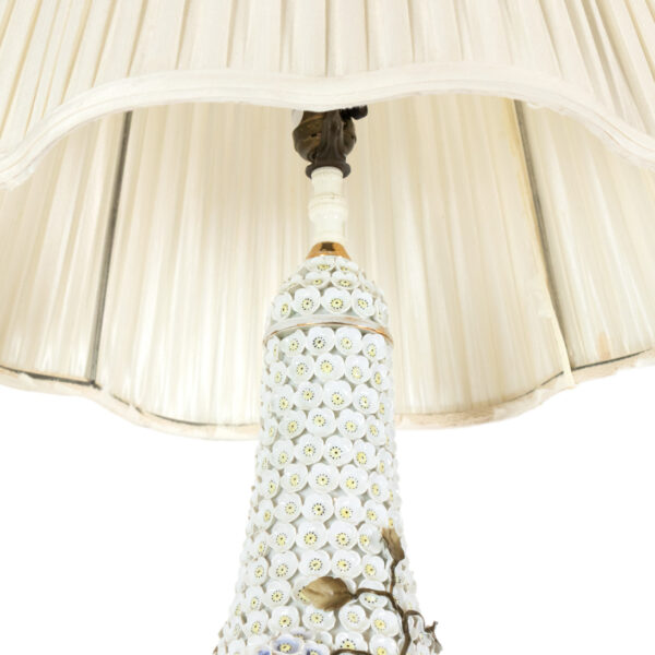 Vintage Meissen Style Floral Snowball Vase Lamp - Image 5