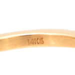 Sapphire and Diamond Ring with Carved Leaf Accents in 14 Karat Gold - Image 6