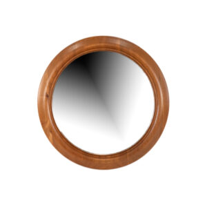 Antique Walnut Framed Round Wall Mirror