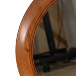 Antique Walnut Framed Round Wall Mirror - Image 2