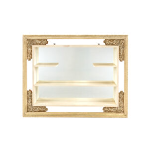 Vintage White Painted Mirrored Wall Shelf