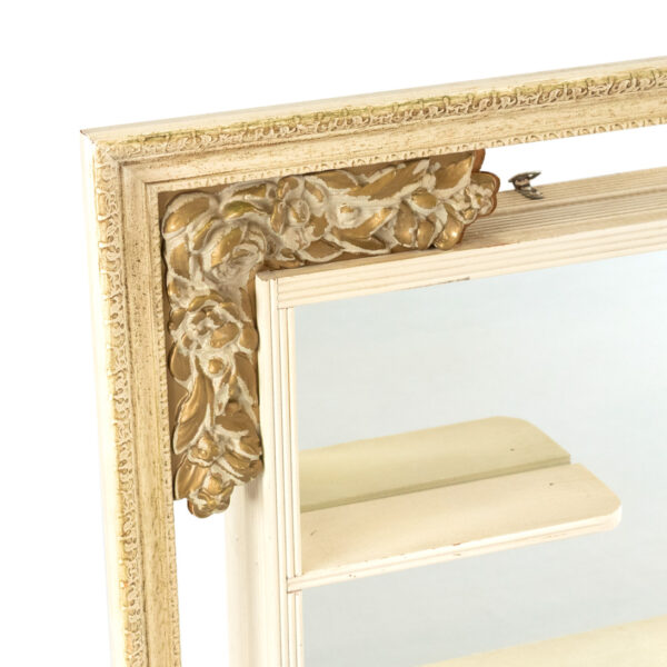Vintage White Painted Mirrored Wall Shelf - Image 2
