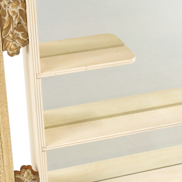Vintage White Painted Mirrored Wall Shelf - Image 3