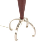 Brushed Nickel and Dark Wood Floor Lamp with Glass Table - Image 4