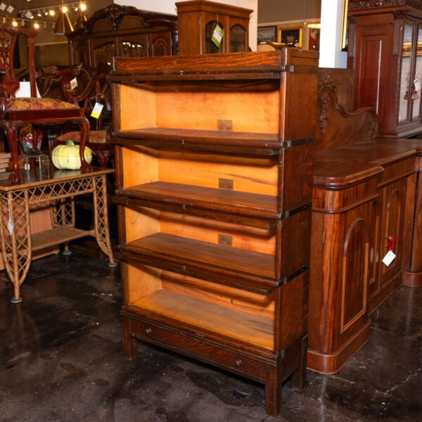 Antique GLOBE WERNICKE Four Stack Barrister Bookcase - Image 6