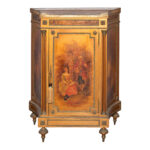 Antique Verne Marten Style Painted One Door Cabinet