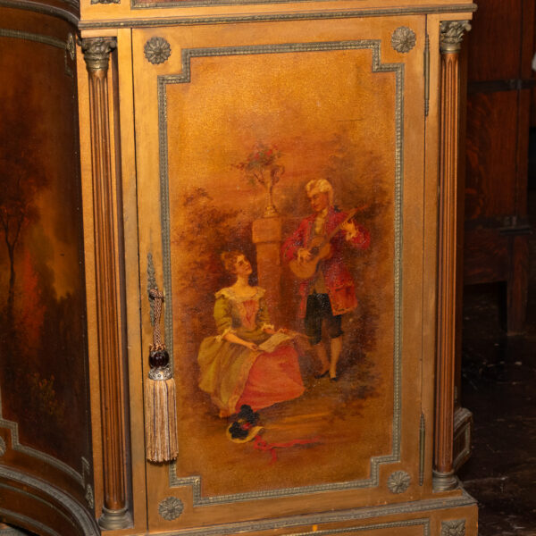 Antique Verne Marten Style Painted One Door Cabinet - Image 5