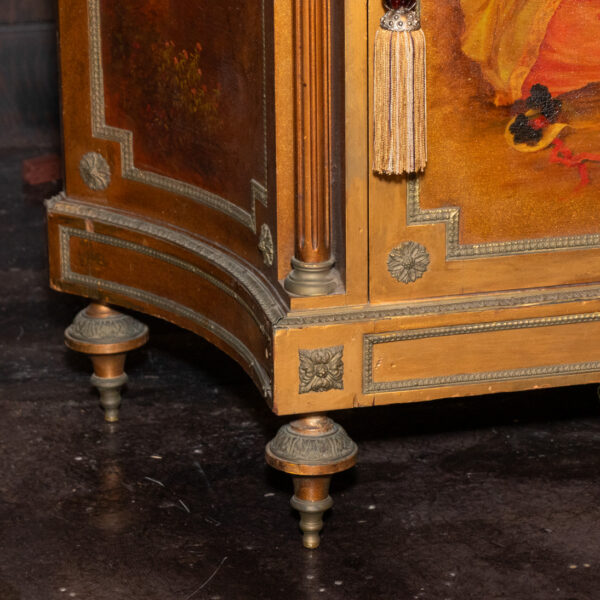 Antique Verne Marten Style Painted One Door Cabinet - Image 6