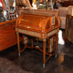 French Style Inlaid Cylinder Rolltop Desk - Image 10