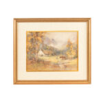 DANIEL RIDGEWAY KNIGHT “Farm Scene Near Paris” Original Watercolor