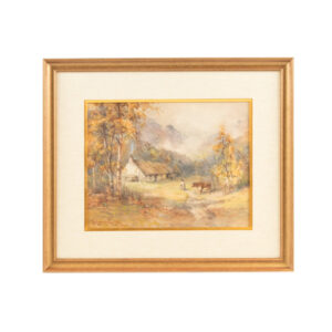DANIEL RIDGEWAY KNIGHT “Farm Scene Near Paris” Original Watercolor