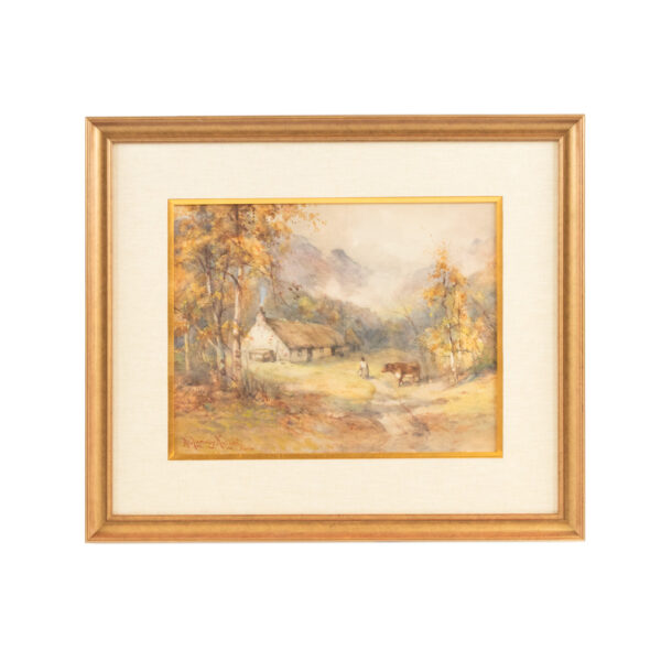 DANIEL RIDGEWAY KNIGHT “Farm Scene Near Paris” Original Watercolor - Image 1