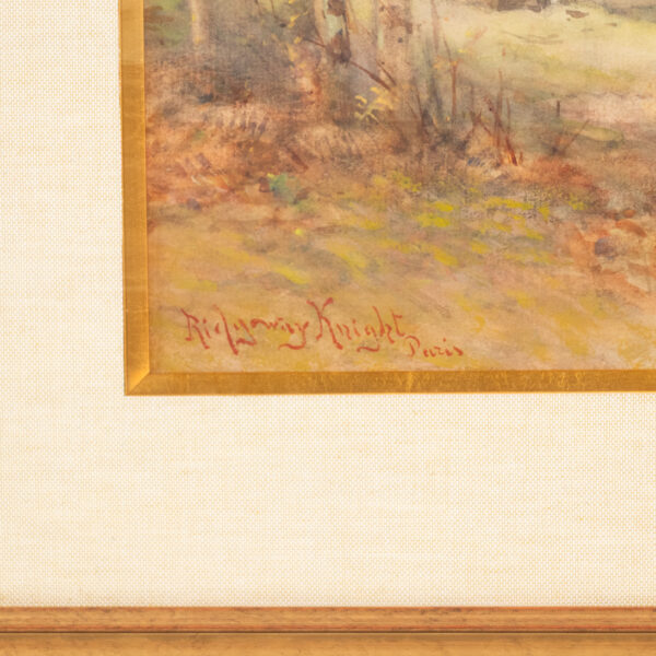 DANIEL RIDGEWAY KNIGHT “Farm Scene Near Paris” Original Watercolor - Image 3