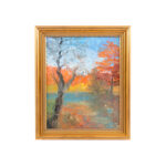 Contemporary Impressionist Painting of Trees and Lake
