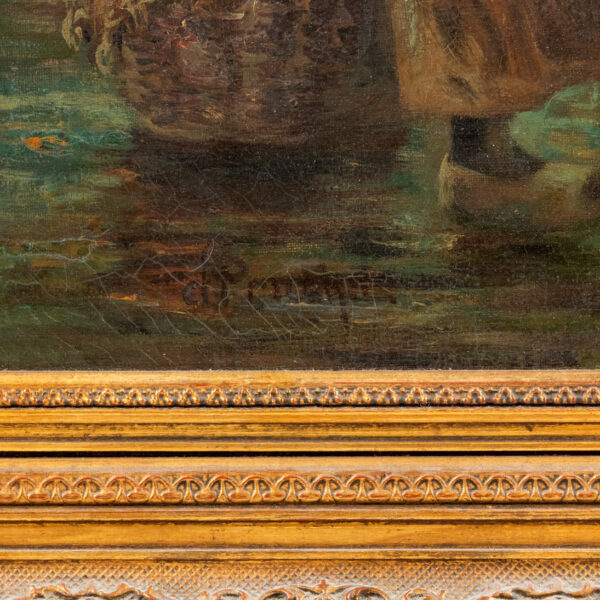 Antique D. PRUCHA “Fishermen’s Return” Painting - Image 4