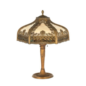 Antique Slag Glass Panel Lamp