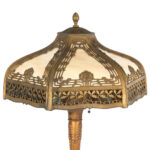 Antique Slag Glass Panel Lamp - Image 2