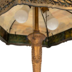 Antique Slag Glass Panel Lamp - Image 4