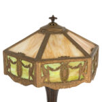 Antique Winged Griffin Slag Glass Lamp - Image 2