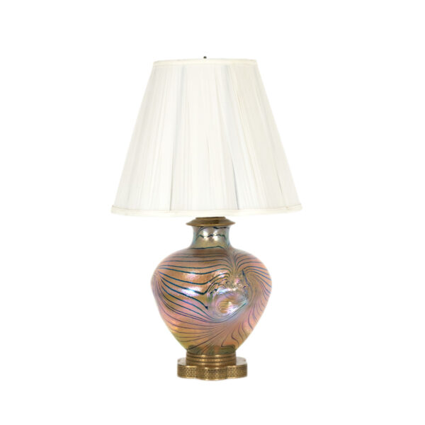 Kralik Bohemian Iridescent Art Glass Table Lamp - Image 1