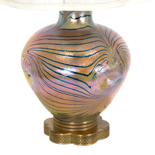 Kralik Bohemian Iridescent Art Glass Table Lamp - Image 3
