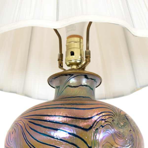 Kralik Bohemian Iridescent Art Glass Table Lamp - Image 4