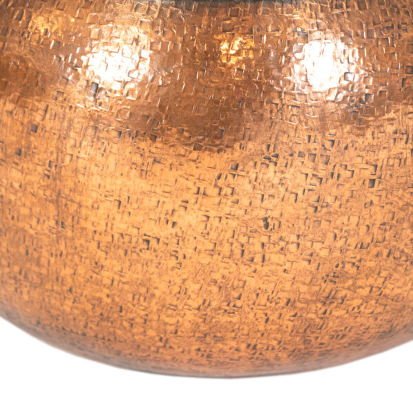 Vintage Peruvian Style Arts and Crafts Hammered Copper Vase with Lapis Accent - Image 3