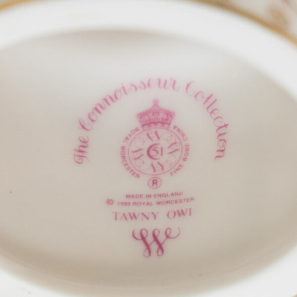 ROYAL WORCESTER Connoisseur Collection Porcelain Tawny Owl Candle Snuffer - Image 3
