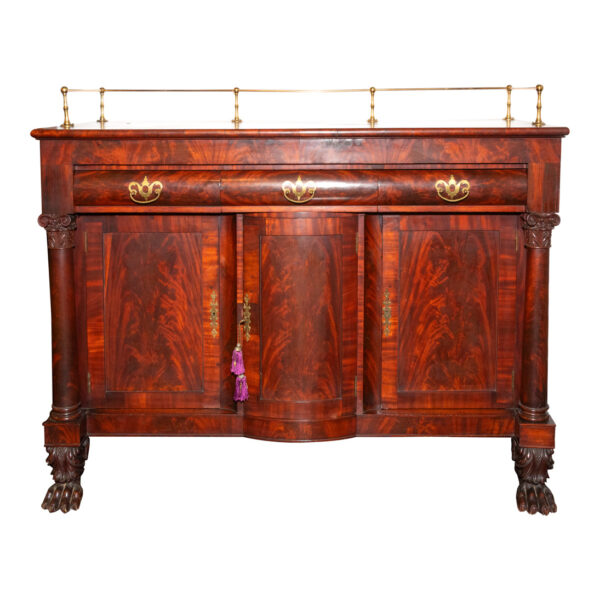 Antique American Empire Flame Mahogany Buffet - Image 1