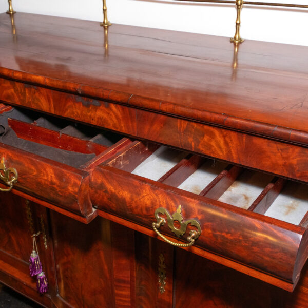 Antique American Empire Flame Mahogany Buffet - Image 5